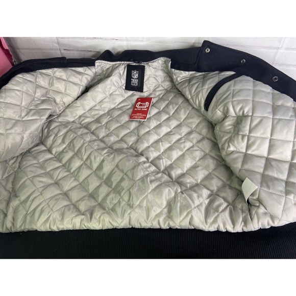 Ultra Game NFL Las Vegas Raiders Mens Varsity Coaches Snap Up Jacket Coat Size L - Picture 5 of 13